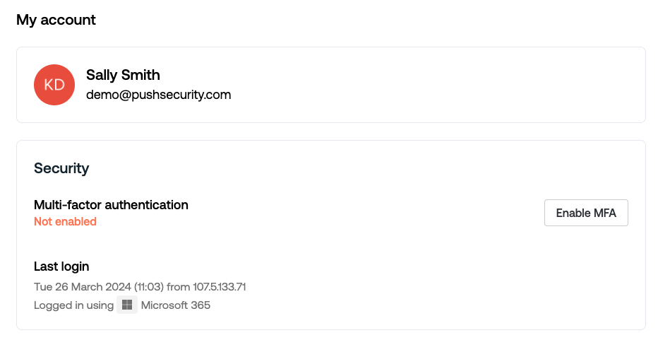 My account - Settings - docs - Administering Push